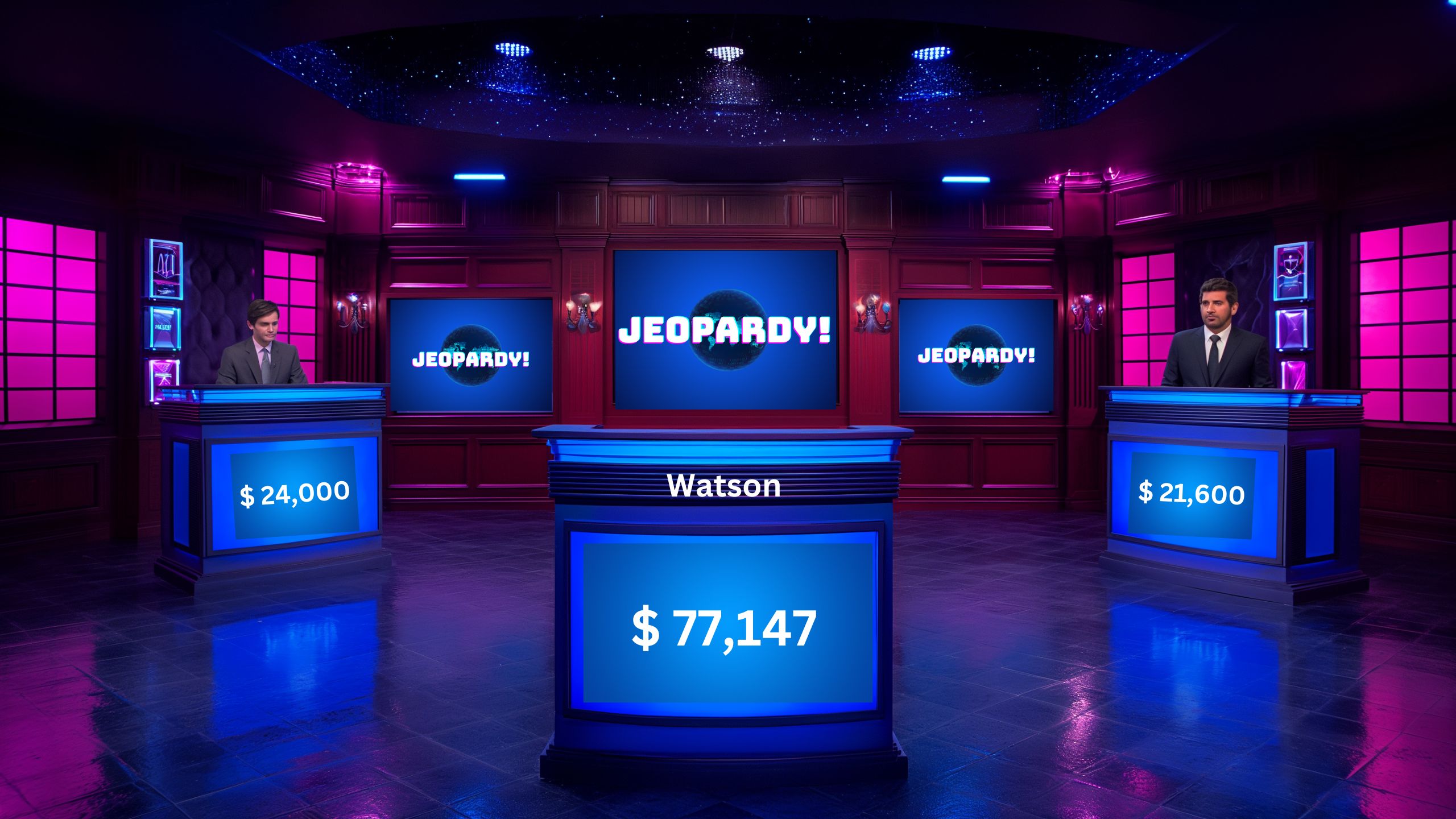 2011 Watson gewinnt Jeopardy Das Computerprogramm Watson gewinnt bei der Spielshow Jeopardy gegen zwei Quizmeister, die zuvor hohe Gewinne erspielt hatten.